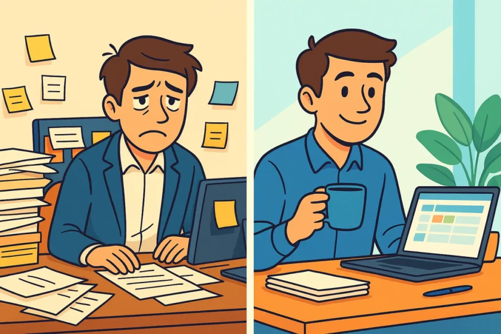 Organização de Processos com Inteligência Artificial: Guia Prático para Ganhar Tempo (Mesmo se Você Não For Técnico) 3 Imagem Gerada no ChatGPT - Organização de Processos com Inteligência Artificial, estilo cartoon