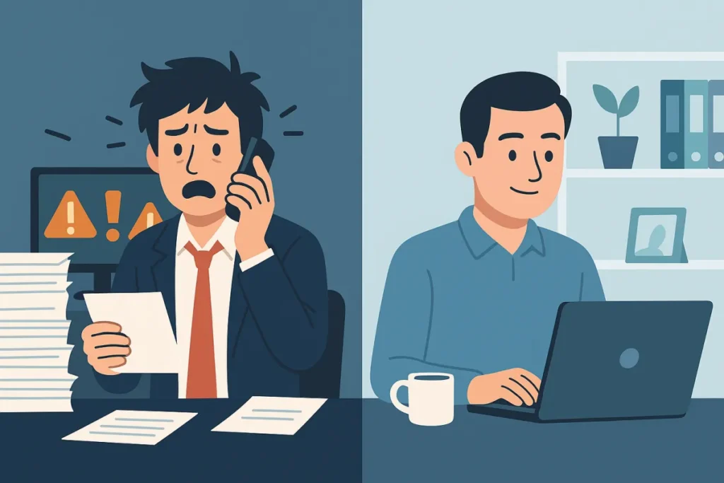 Organização de Processos com Inteligência Artificial: Guia Prático para Ganhar Tempo (Mesmo se Você Não For Técnico) 4 Imagem Gerada no ChatGPT - Organização de Processos com Inteligência Artificial, estilo Flat
