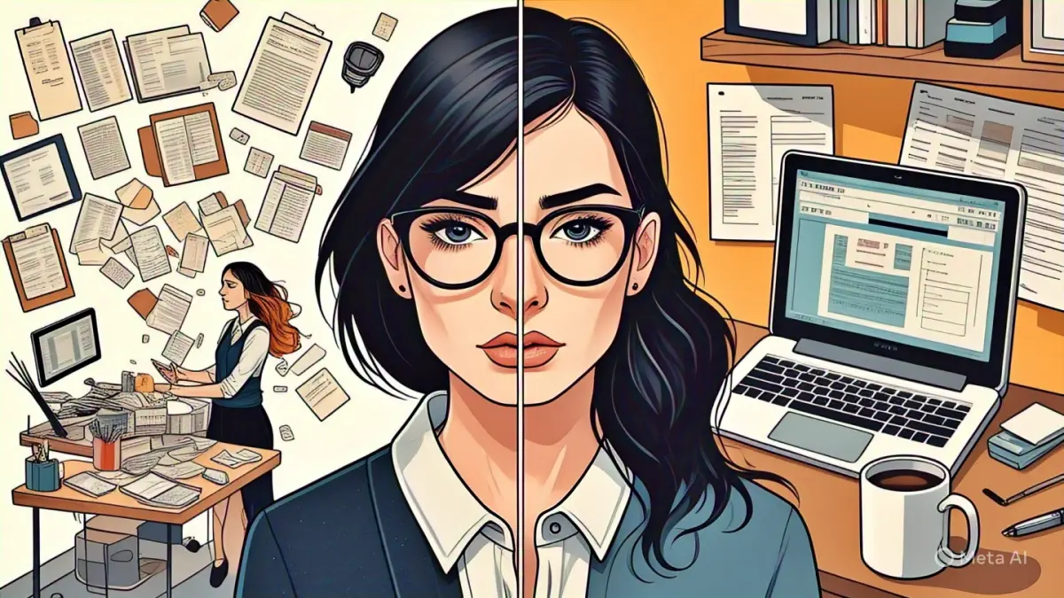 Imagem Gerada no Meta AI - Organização de Processos com Inteligência Artificial, Estilo Cartoon